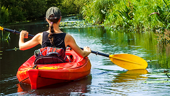 Woman kayaking